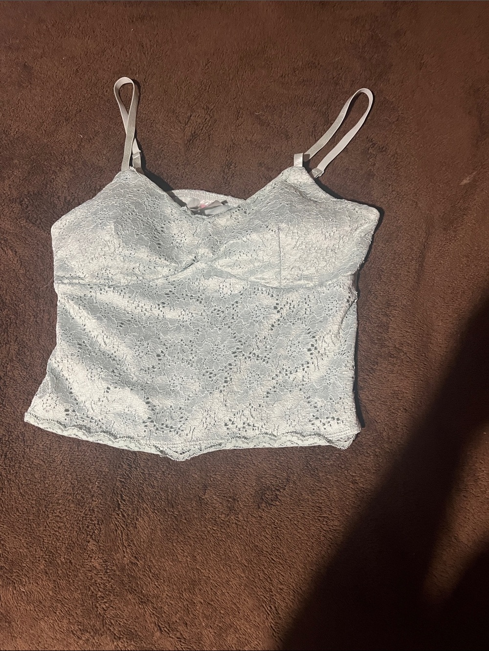 No Boundaries sea green Lace Camisole Top